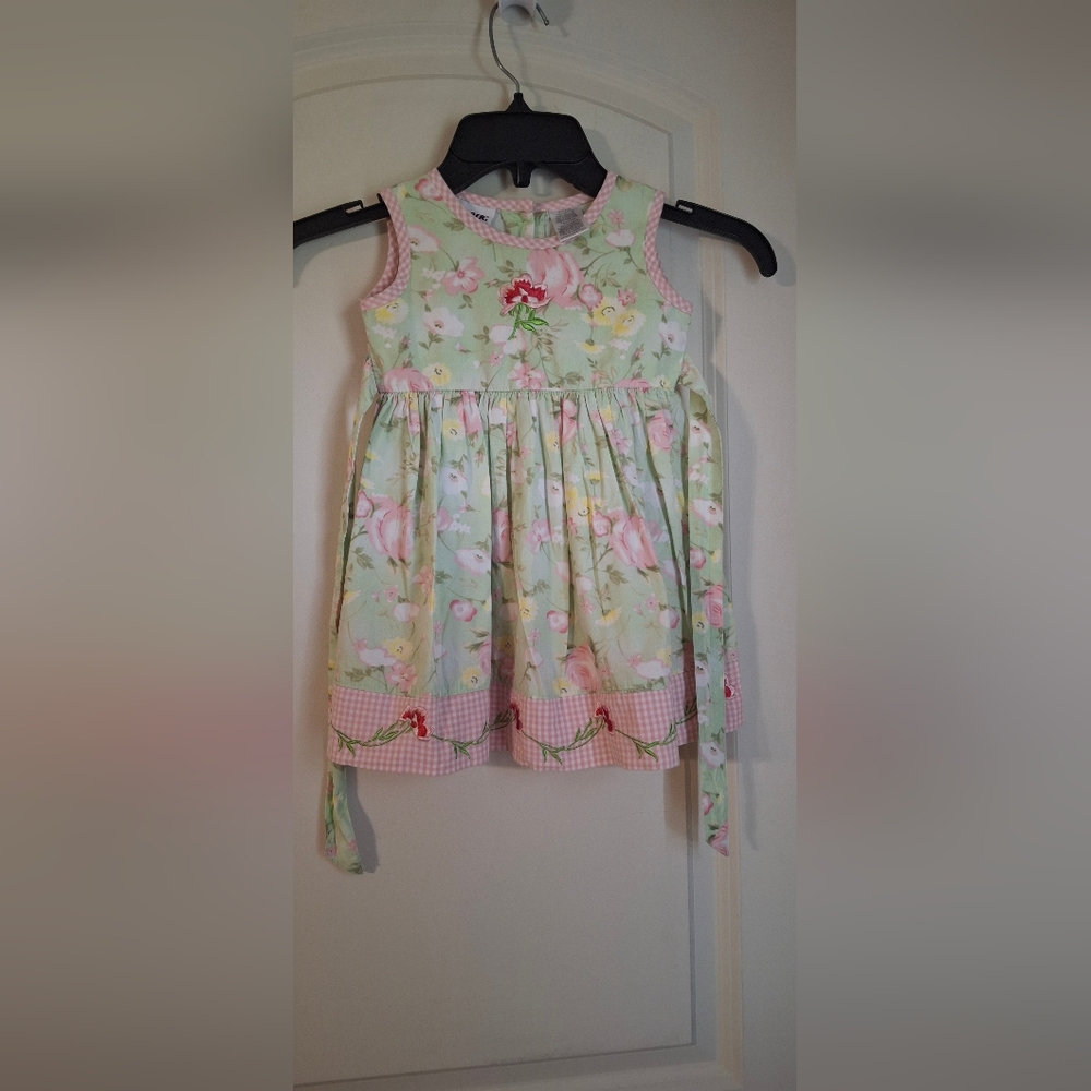 Blueberri Boulevard Dress Size 2 Floral Pink Chiffon Flower Neckline Sleeveless